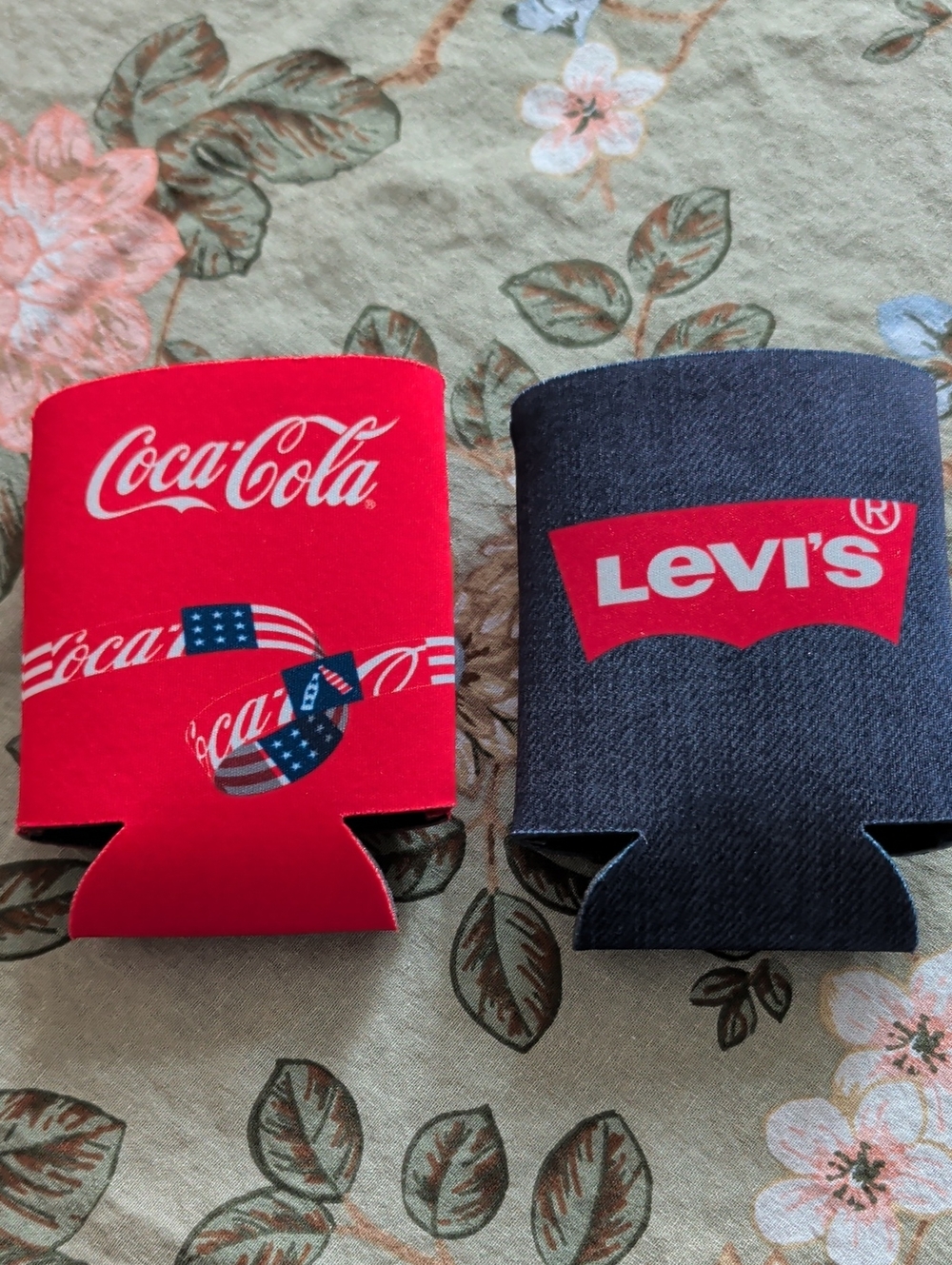 Levi's Dark Denim-Look Can Cooler with Red Logo